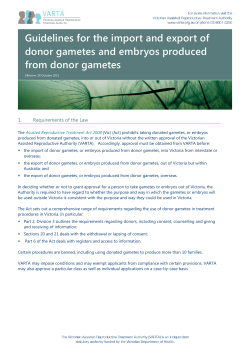 Guidelines for the import and export of donor gametes and