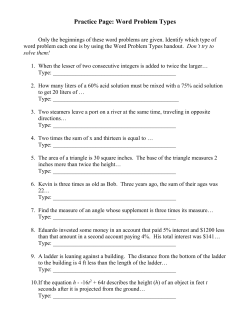 Practice Page: Word Problem Types