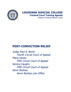 post-conviction relief - Louisiana Judicial College