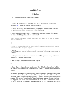 UNIT 13 SOUND WAVES