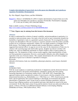 Complex determination of queen body size in the