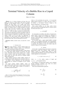 Terminal Velocity of a Bubble Rise in a Liquid Column