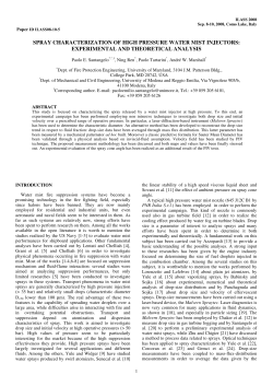SPRAY CHARACTERIZATION OF HIGH PRESSURE WATER MIST