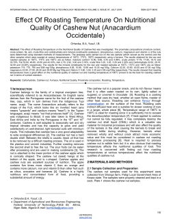 Effect Of Roasting Temperature On Nutritional Quality Of Cashew Nut