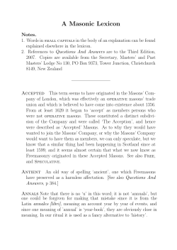 A Masonic Lexicon