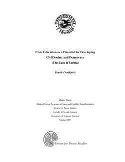 Civic Education as a Potential for Developing Civil - Munin