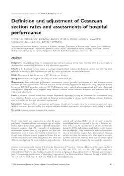 Definition and adjustment of Cesarean section rates and