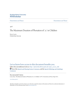The Maximum Duration of Phonation of /a/ in Children