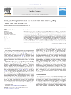 Initial growth stages of titanium and barium oxide films on SrTiO3(001)