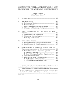 cooperative federalism and wind: a new framework for