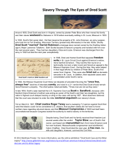 Slavery Through The Eyes of Dred Scott