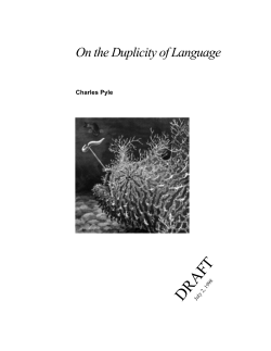 On the Duplicity of Language