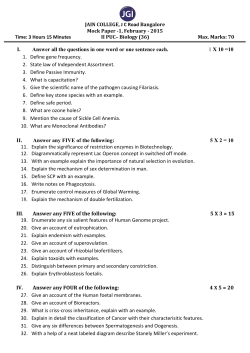 Mock Paper I - Jain College