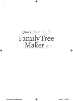 Quick Start Guide Family Tree Maker 2012
