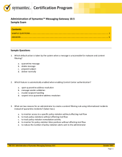 Administration of Symantec&trade; Messaging Gateway 10.5 Sample Exam