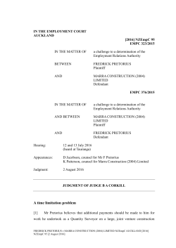 NZEmpC 95 Pretorius v Marra Construction