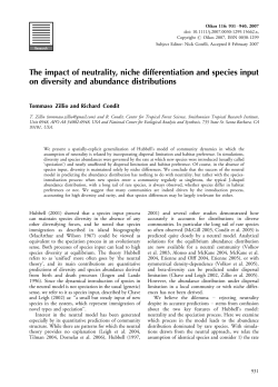The impact of neutrality, niche differentiation and species input on