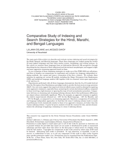 Comparative Study of Indexing and Search Strategies for the Hindi
