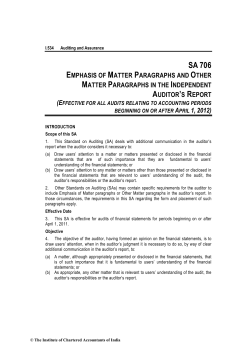 sa 706 emphasis of matter paragraphs and other matter paragraphs