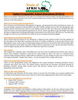 Safari Frequently Asked Questions (FAQ`s)