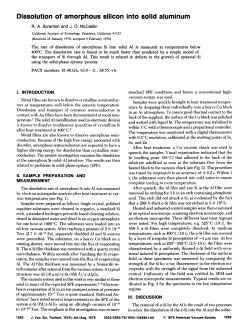 Dissolution of amorphous silicon into solid aluminum