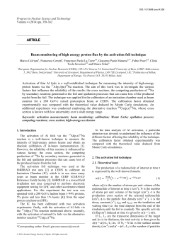 Beam monitoring of high energy proton flux by the activation foil