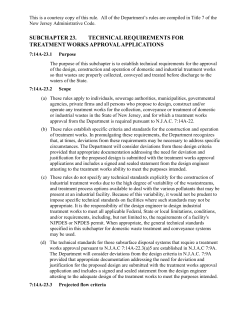 Technical Requirements For Treatment Works Approval Applications