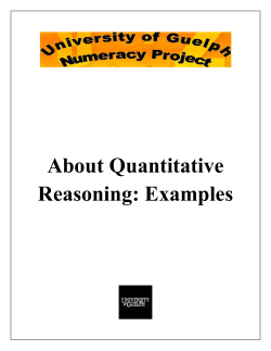 About Quantitative Reasoning: Examples