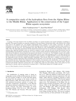 A comparitive study of the hydrophyte flora from the