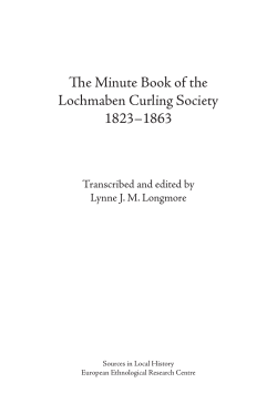 The Minute Book of the Lochmaben Curling