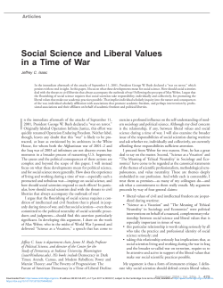 Social Science and Liberal Values in a Time of War