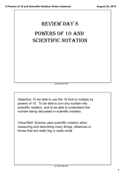8 Powers of 10 and Scientific Notation Notes.notebook