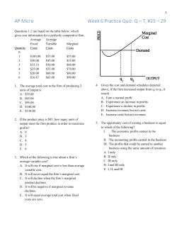 AP Micro Week 6 Practice Quiz: Q &ndash; T, #25 &ndash; 29