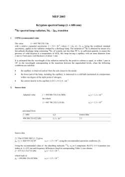 MEP 2003 Krypton spectral lamp (&lambda; &asymp; 606 nm)