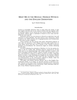 meet me in the middle: herman witsius and the english dissenters