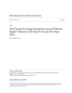 The Foreign Sovereign Immunities Act and Human Rights Violations