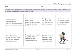 A Palace Mystery &ndash; poetry analysis Cut out the verses of the poem `A