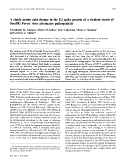 A single amino acid change in the E2 spike protein of a virulent