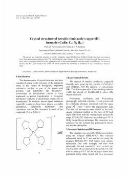 Crystal structure of tetrakis (imidazole) copper(ll) bromide (CuBr2