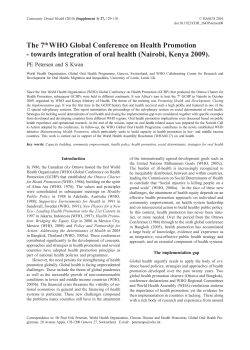 The 7th WHO Global Conference on Health Promotion