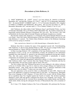 Descendants of John Robinson, Jr.