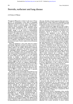 Steroids, surfactant and lung disease
