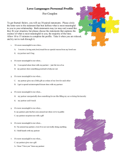 Love Languages Personal Profile For Couples