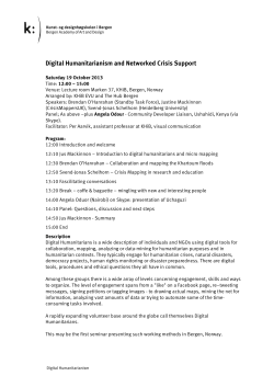 1310 Digital Humanitarianism and Networked Crisis Support