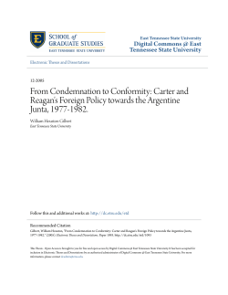 Carter and Reagan`s Foreign Policy towards the Argentine Junta