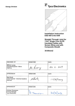 Installation Instruction ESD-4872-AU-5/09 Straight Through Joint for