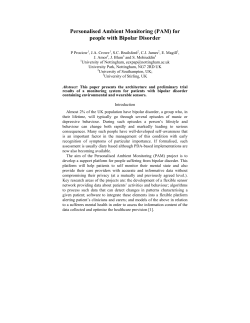 Personalised Ambient Monitoring (PAM) for people with Bipolar