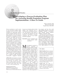 Developing a Process-Evaluation Plan for