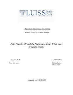 John Stuart Mill and the Stationary State: When does progress cease?