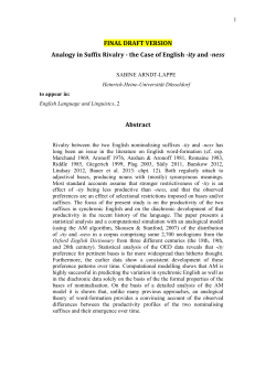 ity and -ness Abstract - Universit&auml;t D&uuml;sseldorf
